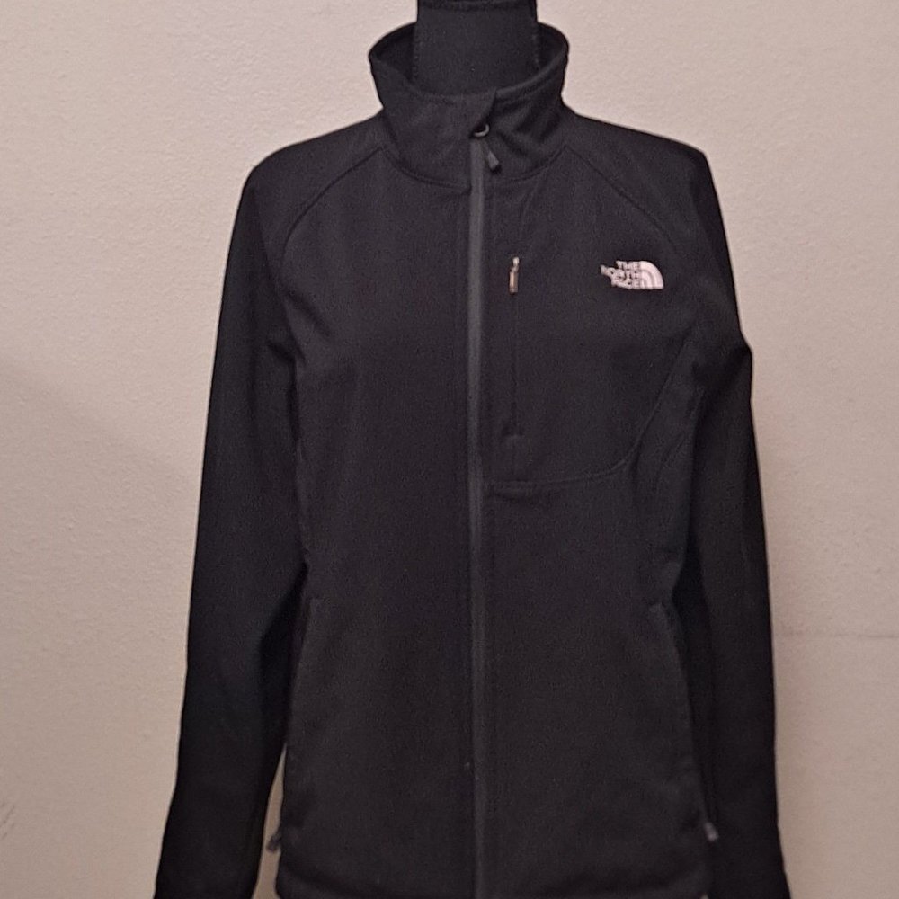 The North Face Women's Black Long Sleeves Full Zip Mock Neck Basic Jacket Size L